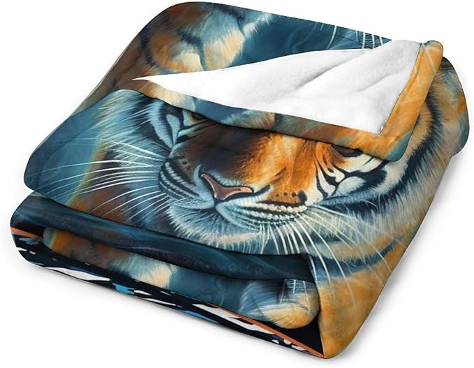 Tiger Blanket Tiger Throw Blankets for Couch Sofa Decor Soft Cozy Fleece Flannel Gifts for Men Women Adults Lover 60"x80"