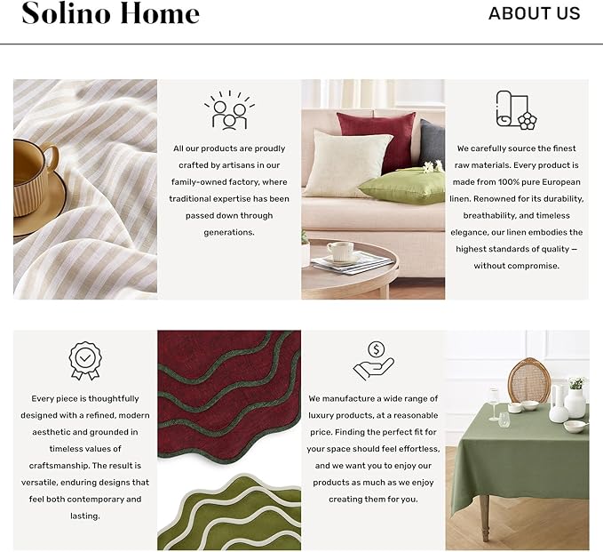 Solino Home Sky Blue Table Runner 90 Inches Long - 100% Pure Linen Hemstitch 14 x 90 Inch Table Runner for Dining, Holiday, Christmas, New Year - Classic Hemstitch