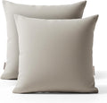 Haven & Glow Decorative Throw Pillow Cover – Square Cushion Case with Zipper | Modern Sofa, Couch & Bed Accent Pillow Covers for Living Room, Bedroom & Home Decor | 18 x 18 Inch – Beige – Pack of 2