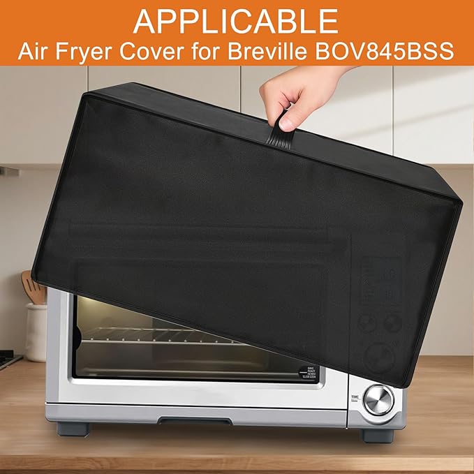 Heavy Duty Oven Cover for Breville Smart Oven Air Fryer Pro BOV845BSS/BOV860BSS, Heat Resistant Dust Proof Cover, Waterproof Countertop Appliance Protector Fits 15.56"D x 18.52"W x 10.64"H