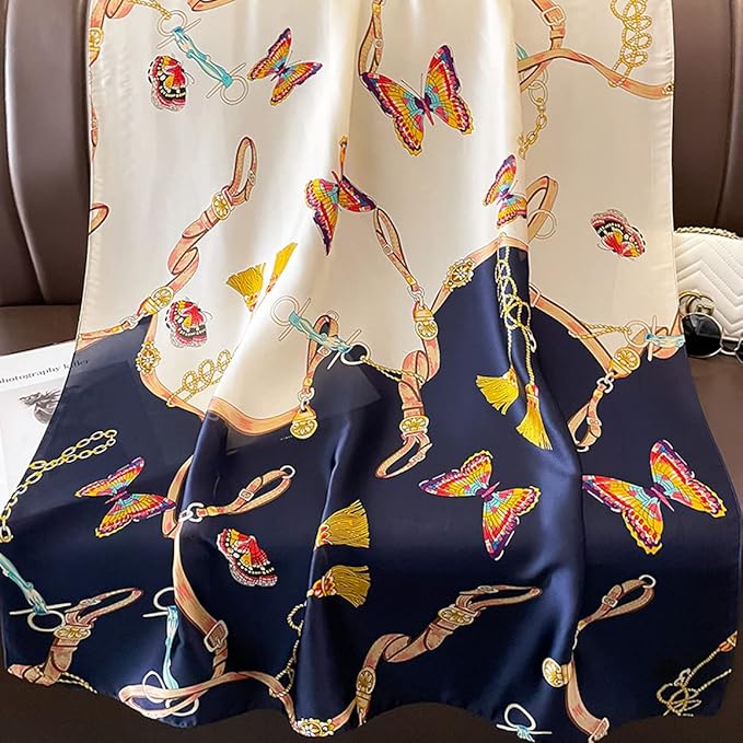 Fashion Scarves Scarf 100% Silk Feeling Scarf Silk Like Scarves Long Lightweight Sunscreen Shawls for Women