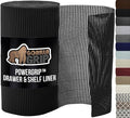 GORILLA GRIP powerGRIP Drawer Shelf and Cabinet Liner, Thick Strong Hold, Non-Adhesive Liners Protect Kitchen Cabinets and Cupboard, Bathroom Drawers, Easy Install, Breathable Mat, 12" x30', Black
