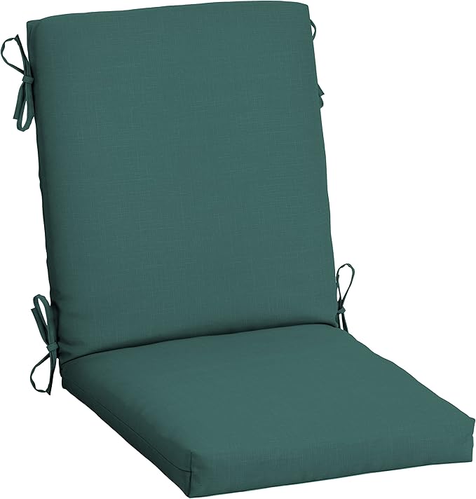 Arden Outdoor Dining Chair Cushion, 20 x 20, Rain-Proof, Fade Resistant, 20 x 20, Peacock Blue Green Texture