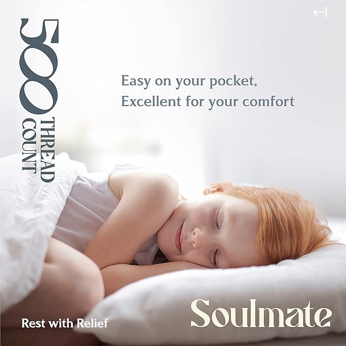 Mayfair Linen 500 Thread Count Twin Cotton Sheets - 3 PC Twin Size Bed Sheet Set Cotton (Sea Foam), Soft, Cooling, Sateen Hotel-Quality 16" Deep Pocket Bedsheet for Hot Sleepers (Fits 18" Mattress)