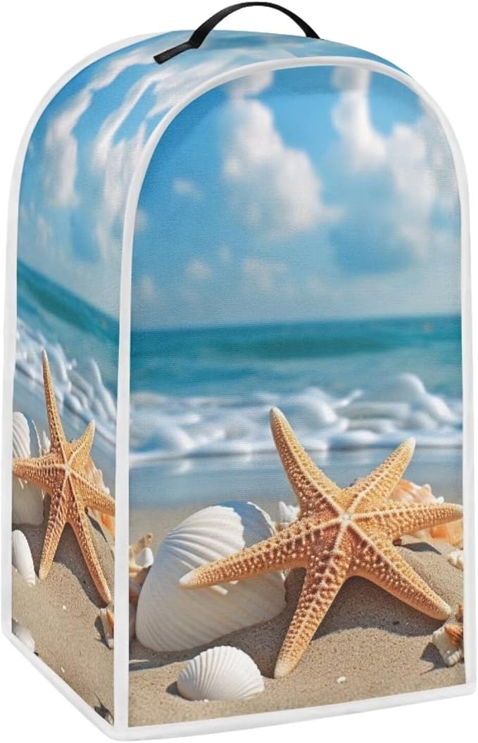 Blender Cover Dust Cover Kitchen Decor Coffee Maker Cover Dust Protection Electric Appliance Dustproof Cover Universal Fit, Beach Starfish Conch