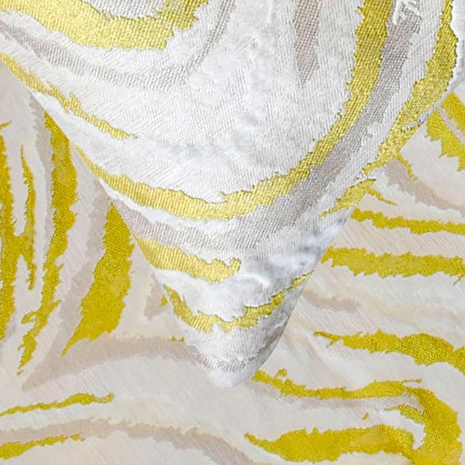 The HomeCentric King/Queen/Twin Yellow & Grey Decorative Bed Runner Twin 53"x18" Bed Runner Without Pillow Cover, Abstract Wave Pattern Bed Scarf on Jacquard Fabric - Yellow Whirls
