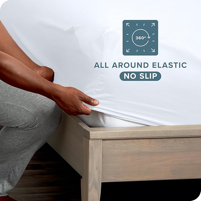 Bare Home 2-Pack Fitted Bottom Sheets King - Premium 1800 Ultra-Soft Wrinkle Resistant Microfiber - Deep Pocket (King, White)