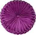 HLOVME Throw Pillow for Couch Decorative 3D Pumpkin Round Velvet Cushion for Sofa Bed Chair Floor 15"X15", Dark Purple