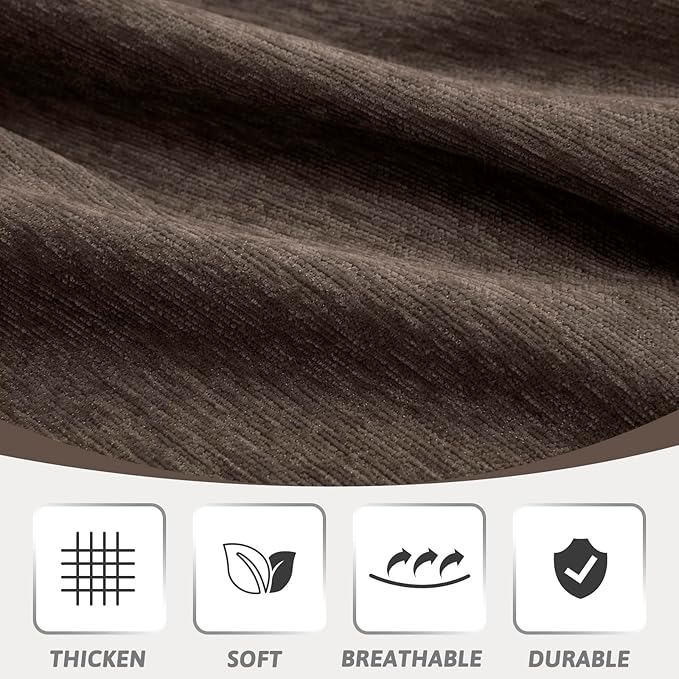 MEETSKY Couch Cover Sofa Cover Washable,Chenille Jacquard Sofa Covers for 2 Cushion Couch Sofa, Sofa Slipcover Loveseat Pet Couch Covers for Sectional Sofa, 71" x 118", Dark Chocolate