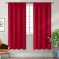 BGment Red Blackout Curtains for Bedroom 72 Inches Length - Rod Pocket Thermal Insulated Drapes Room Darkening Privacy for Christmas Decor Living Room, 52 x 72 Inch, 2 Panels