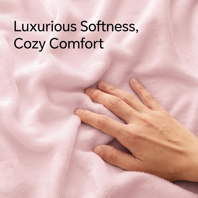 BEDELITE Flannel Pillow Cases Queen Size Set of 2, Super Soft Fleece Pillowcases with Zipper for Bedroom, Sofa, Couch,Luxury Cozy Fuzzy Velvet Pillow Shams for All Seasons(20x30 Inches,Pink)