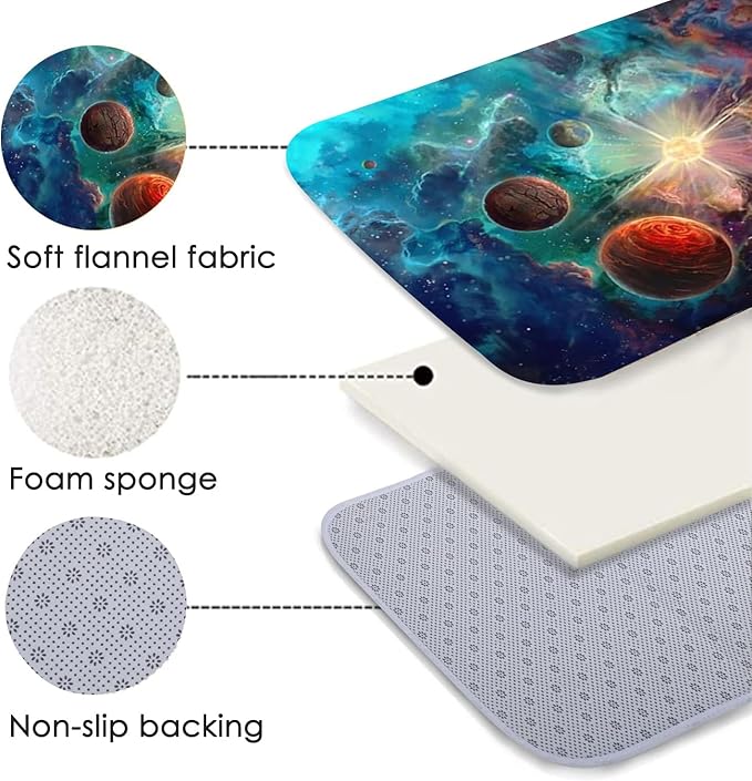 Large Washable Rugs for Boys Room Outer Space Planet Print Floor Carpets for Living Dinning Room Bedroom Modern Non Skid Starry Sky Mats Pads