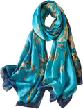 Fashion Scarves Scarf 100% Silk Feeling Scarf Silk Like Scarves Long Lightweight Sunscreen Shawls for Women