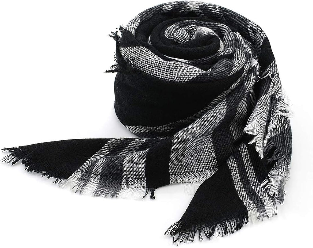 American Trends Women's Cozy Warm Winter Fall Blanket Scarf Stylish Soft Chunky Checked Giant Scarves Shawls