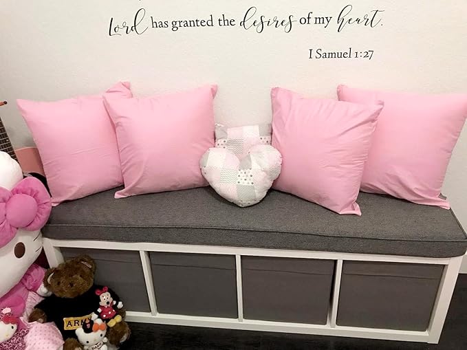 4-Pack 100% Cotton Comfortable Solid Decorative Throw Pillow Case,Thmyo Square Cushion Cover Pillowcase Sublimation Blank Pillow Covers DIY Throw Pillowcase for Sofa Bedroom(24x24 inch/ 60x60cm, Pink)