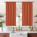 BGment Terracotta Blackout Curtains 48 Inches Long for Bedroom - Short Thermal Insulated Drapes with Rod Pocket Privacy Room Darkening for Kitchen Living Room Window, 42 x 48 Inch, 2 Panels