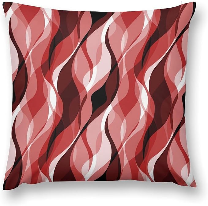 Red Throw Pillow Covers Modern Abstract Ombre Red Striped Decorations for Bedroom Living Room Farmhouse Sofa Pillows Bed Couch 22x22 Inch