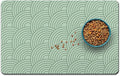 Dog Food Mat for Floors, Absorbent and Quick-Drying Pet Cat Food Mat,Anti-Fouling and Easy-to-Clean Pet Feeding Mat,Dog Bowl Mats for Messy Drinking Water Bowls.17 x32inch Boho Style