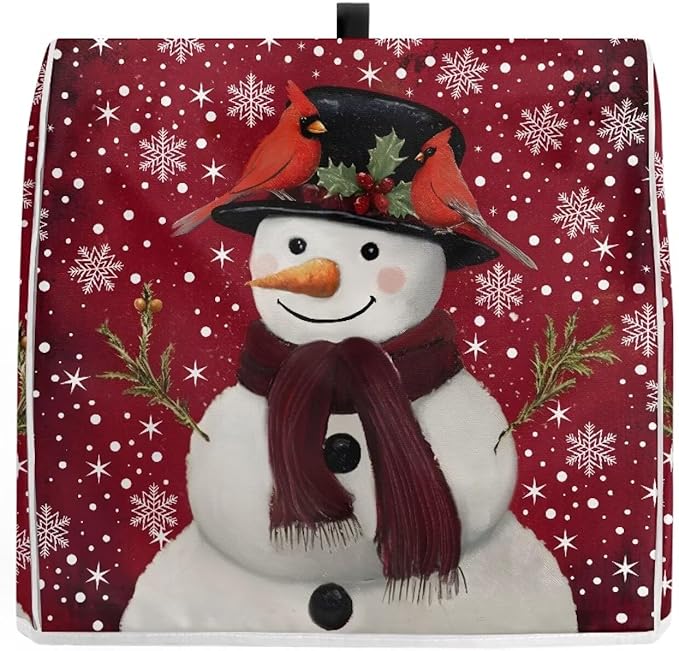 Christmas Mixer Cover for Kitchen Aid 4.5-5 Qt Mixer, Snowman Small Appliance Dust Covers Universal for Air Fryers, Coffee Makers, Kitchen Decor Gift for Christmas