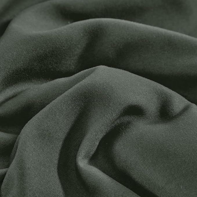 Toddler Bedding Set - 5 Piece Soft and Breathable Toddler Bed Set for Boys and Girls, Includes Quilted Comforter, Fitted Sheet, Flat Top Sheet, Standard Pillowcase and Toddler Pillowcase, Dark Green