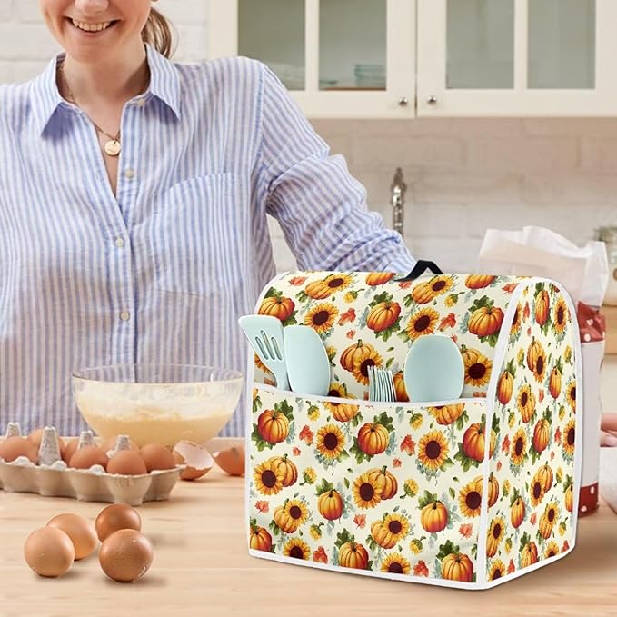 Sunflower Mixer Cover for Kitchen Aid 4.5-5 Qt Mixer Small Appliance Dust Covers Universal for Air Fryers, Coffee Makers, Fall Decoration for Home Gift for Friends