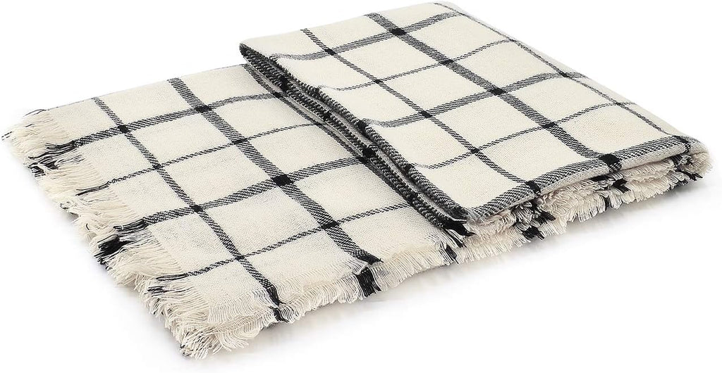 American Trends Women's Cozy Warm Winter Fall Blanket Scarf Stylish Soft Chunky Checked Giant Scarves Shawls