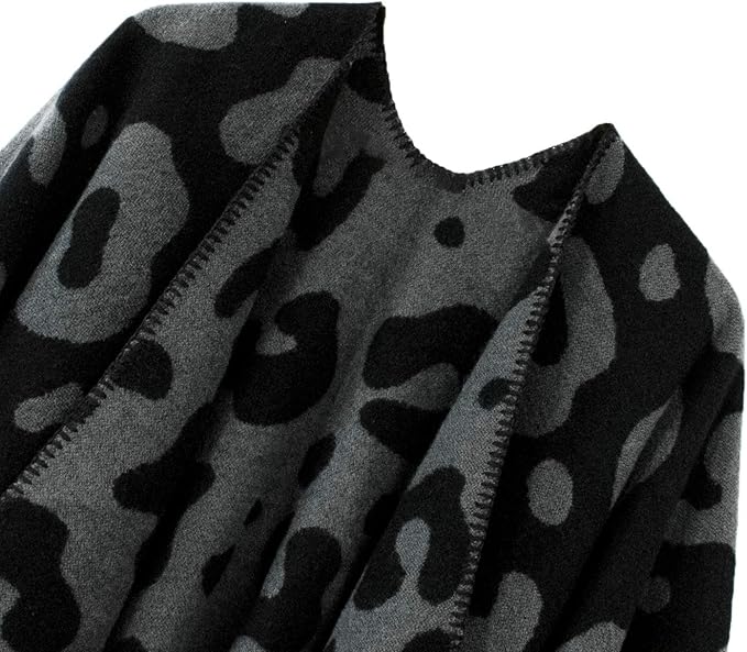 Women's Vintage Pattern Open Front Poncho Cape Shawl Winter Shawl Wraps