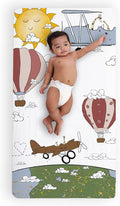 JumpOff Jo - Fitted Crib Sheet, Super Soft 100% Cotton Sheet for Standard Crib Mattresses and Toddler Beds, 28 in. x 52 in., Storytelling Designs - Take Flight