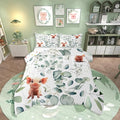 Erosebridal Kawaii Pig King Bedding Sets for Boys Girls Cartoon Animal Comforter Set, Eucalyptus Leaves Duvet Insert Farm Wildlife Down Comforter, Tropical Botanical Plants Bedding Comforter Sets