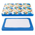 TILLYOU Pack and Play Sheet - Soft Quilted Crib Cover Pad, Toddlers Mattress Protector with 1''-3'' Deep Pocket, Thick Play Yard Playpen Sheets, Crib Mattress Pad 39"x27", Animal Geometry