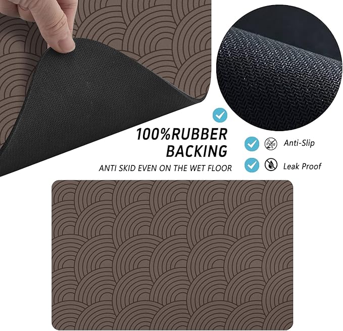 Dog Food Mat for Floors, Absorbent and Quick-Drying Pet Cat Food Mat,Anti-Fouling and Easy-to-Clean Pet Feeding Mat,Dog Bowl Mats for Messy Drinking Water Bowls.12x20inch Boho Style