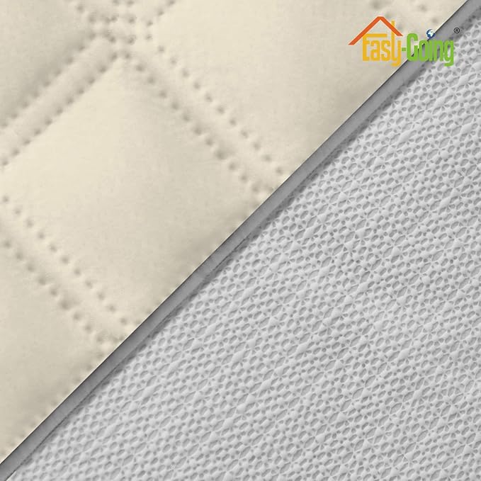 Easy-Going Sofa Slipcover Loveseat Cover Waterproof Couch Cover Washable Sofa Cover for 2 Cushion Couch Non-Slip Fabric Furniture Protector with Pocket for Pets Kids Dog Cat (Loveseat, Ivory)