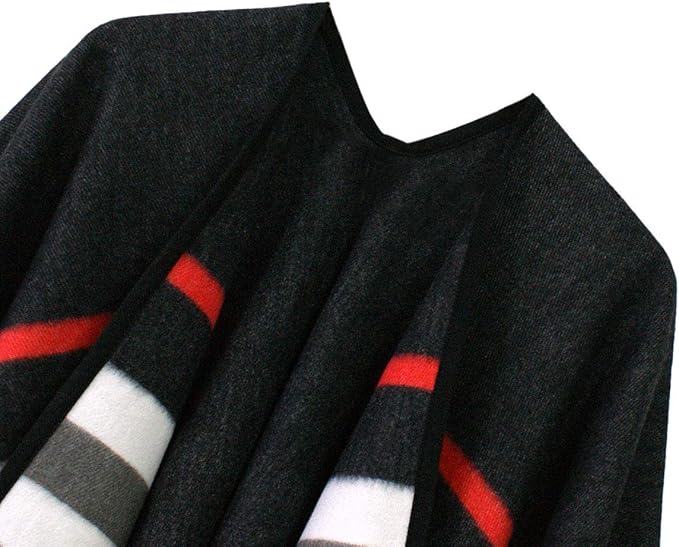 Women's Vintage Pattern Open Front Poncho Cape Shawl Winter Shawl Wraps