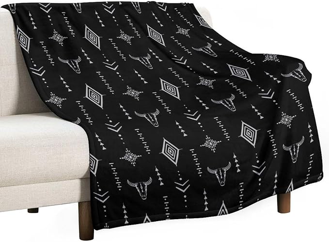 Southwest Blanket, Soft Native Tribal Vintage Abstract Ethnic Pattern Blanket Ethnic Aztec Print Throw Blanket for Couch Sofa 50"x60"