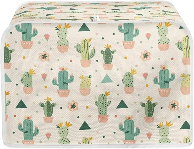ZFRXIGN Cactus Toaster Cover 4 Slice Wide Slot Toaster Dust Covers Oven Cover Stain Resistant Kitchen Small Appliance Cover with Top Handle Home Decor Mexican Toaster Cover Beige