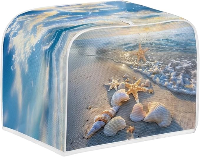Starfish Printed Oven Toaster Cover for Home, Dustproof with Fingerprint Protection, 2-Slice