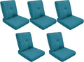 Patio Cushions for Outdoor Furniture - 22" x 25" x 4" UV Resistant Thick Foam Cushions Water Resistant Replacement Cushion for Outdoor Patio Furniture Chair/Sofa/Couch | Peacock Green | 5-Pack |