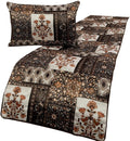 The HomeCentric King/Queen/Twin Brown Decorative Twin 53"x18" Bed Runner Without Pillow Cover Quilted Bed Scarf on Satin Fabric - Parisa
