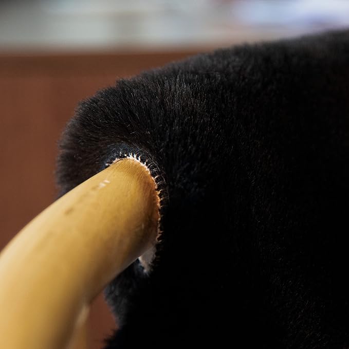 Black Round Plush Rugs for Bedroom Faux Bunny Fuzzy Washable Fur Area Rugs for Living Room Small Circle Nursery Rug 4ft Cute Room Décor