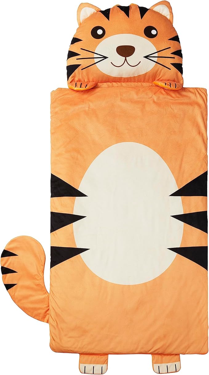 Kid's Nap Buddies Character Preschool Nap Mat, Toddler Sleeping Bag with Pillow for Daycare, Ages 3+