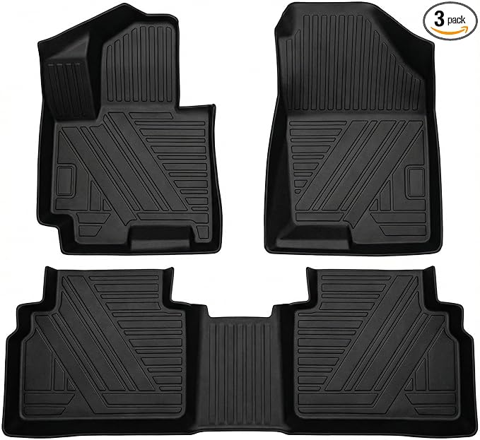 TPE Floor Mats Compatible with KIA Sportage Gas 2023-2026 Models，All Weather Protection 3D Waterproof Durable Anti-Slip TPE Floor Liners 1st ＆ 2nd Row Custom-fit Set Accessories （Non Hybrid Non PHEV）