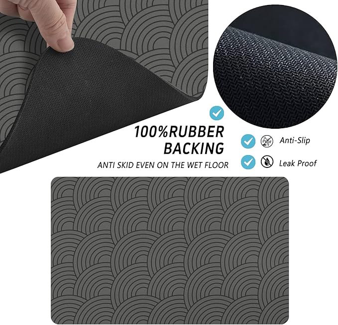 Dog Food Mat for Floors, Absorbent and Quick-Drying Pet Cat Food Mat,Anti-Fouling and Easy-to-Clean Pet Feeding Mat,Dog Bowl Mats for Messy Drinking Water Bowls.12 x20inch Boho Style
