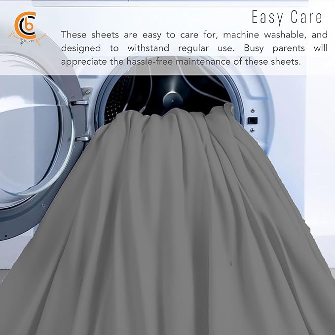 Camping Cot Sheets 33" x 75" - 3 Piece Cot Sheet Set for Bunk Bed - fits upto 9" Deep Mattress, Perfect for Narrow Twin, Camping Cot, RV Bunk, Guest Beds, Trifold Mattress - Dark Grey