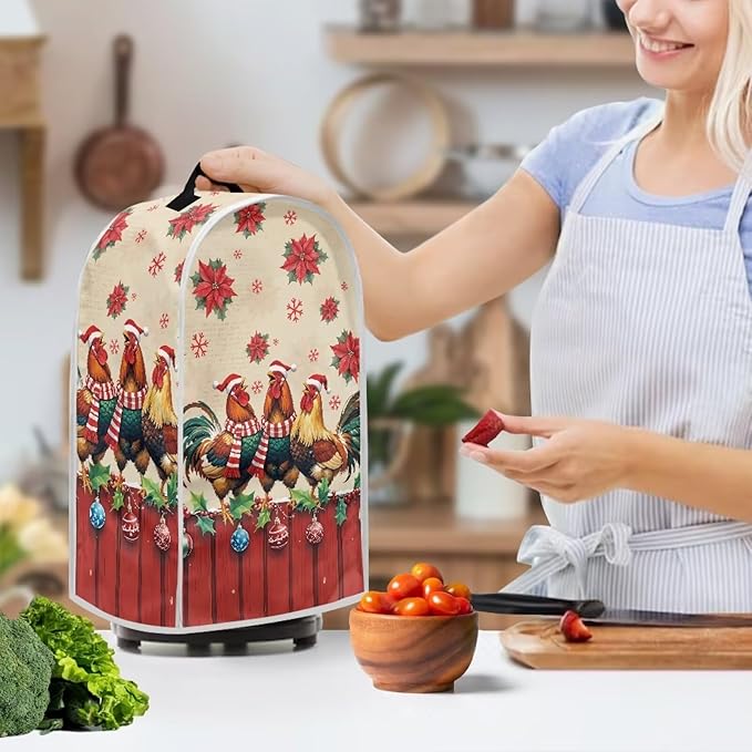 Chicken Blender Cover Dust Cover for Kitchen Christmas Food Processor Dust Covers with Handle Easy to Install Protection Covers for Stand Mixer Juice Machine Gift for Holiday