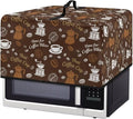 Microwave Oven Dust Cover, Coffee Heat-Resistant Waterproof Polyester Fabric Protection for Toaster Oven Air Fryer Dust Cover for Microwaves Ovens Machine Washable
