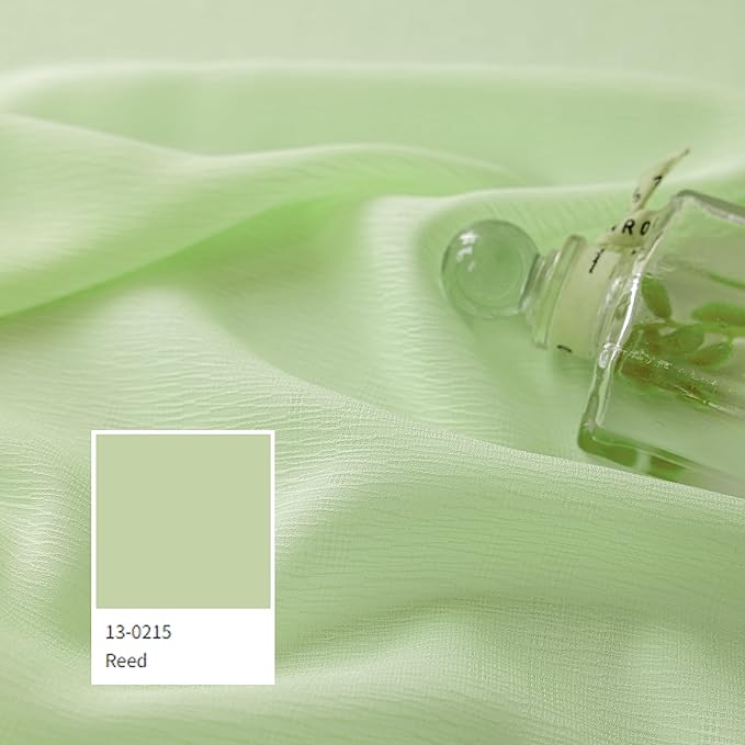 MAIHER Green Sheer Pinch Pleat Curtains 63 Inches Long for Bedroom Soft Touch Light Filtering Short Pleated Drapes with Ajustable Hooks for Dining Room, Reed Green, 42" W x 63" L, 2 Panels
