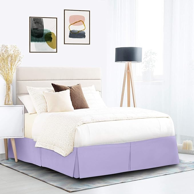 Nestl Lavender Twin Bed Skirt - Twin Size Bed Skirt 14 Inch Drop - Brushed Microfiber Bed Skirts - Hotel Quality Pleated Bed Skirt - Shrinkage & Fade Resistant