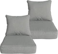 COZYVIDA Outdoor/Indoor 24x24 inch Deep Seat Patio Cushions Set of 2 Resilient Foam Filling Water Repellent Stain-Resistant UV Resistant Weather Resistant Patio Cushions Light Grey