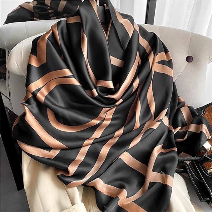 Fashion Scarves Scarf 100% Silk Feeling Scarf Silk Like Scarves Long Lightweight Sunscreen Shawls for Women