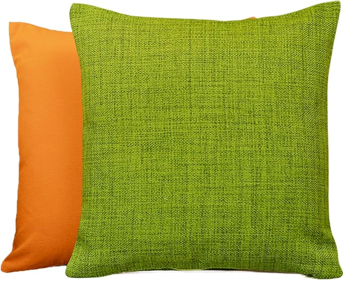 Haven & Glow Decorative Throw Pillow Cover – Square Cushion Case with Zipper | Modern Sofa, Couch & Bed Accent Pillow Covers for Living Room, Bedroom & Home Decor | 18 x 18 inches – Green – Pack of 2